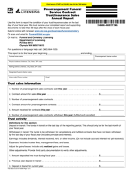 Form FDE-653-013 Prearrangement Funeral Service Contract Trust/Insurance Sales Annual Report - Washington