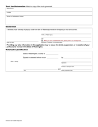 Form FE-653-017 Prearrangement Funeral Registration Application - Washington, Page 2