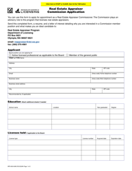 Document preview: Form BPD-600-004B Real Estate Appraiser Commission Application - Washington