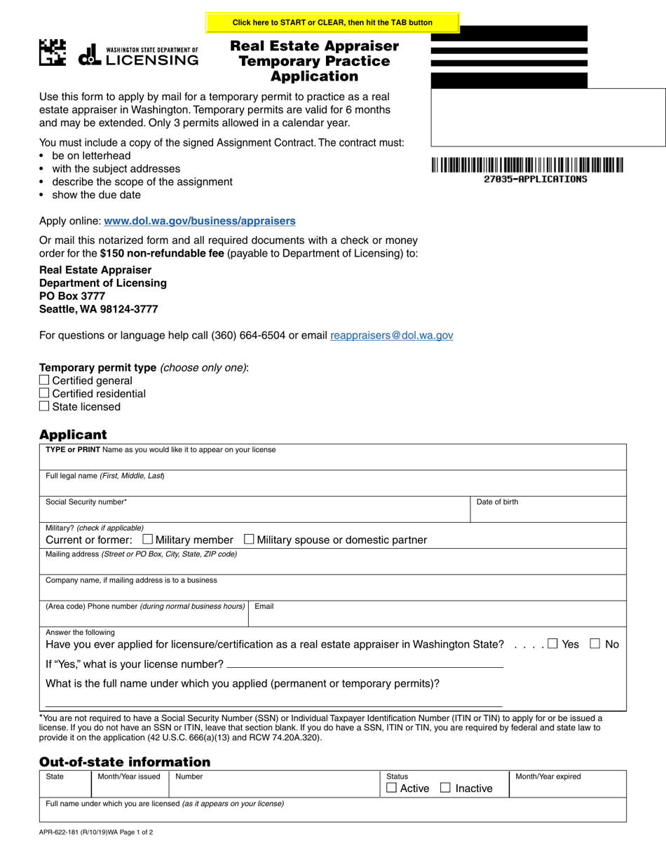 Form APR622181 Download Fillable PDF or Fill Online Real Estate