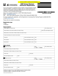 Form DTS-661-026 Ospi School District/Instructor Registration - Washington