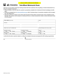 Document preview: Form WMSP-560-043 Twin-Wheel Motorcycle Exam - Washington