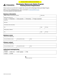 Document preview: Form WMSP-560-038 Washington Motorcycle Safety Program Training School Registration - Washington