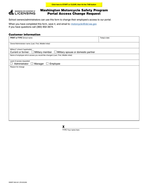 Form WMSP-560-041  Printable Pdf