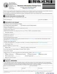 Document preview: Form BLS-700-160 Business Information Change Form - Washington