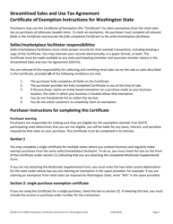 SSTGB Form F0003 Certificate of Exemption (Washington State) - Washington, Page 3