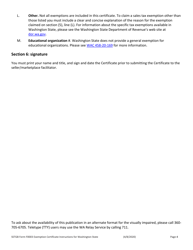 SSTGB Form F0003 Certificate of Exemption (Washington State) - Washington, Page 6
