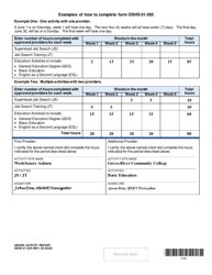 DSHS Form 01-205 Basic Food Workfare Activity Report - Washington, Page 4
