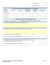 DSHS Form 03-506 Character, Competence, and Suitability Assessment - Washington, Page 2