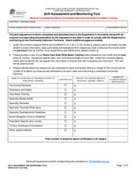 DSHS Form 05-267 Self-assessment and Monitoring Tool - Washington