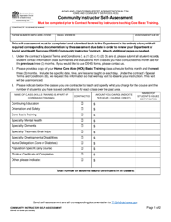Document preview: DSHS Form 05-268 Community Instructor Self-assessment - Washington