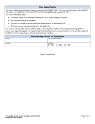 DSHS Form 07-097 Individual Provider (Ip) Planned Action Notice Training / Certification - Washington, Page 2