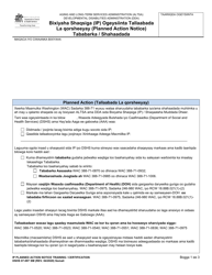 DSHS Form 07-097 Individual Provider Planned Action Notice Training / Certification - Washington (Somali)