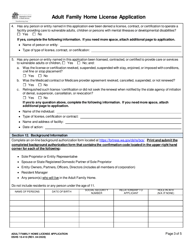 DSHS Form 10-410 Adult Family Home License Application - Washington, Page 3