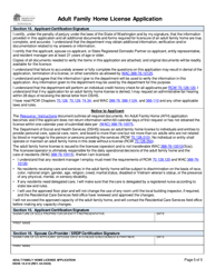 DSHS Form 10-410 Adult Family Home License Application - Washington, Page 5