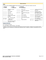 DSHS Form 10-592 Comprehensive Functional Assessment of Direct Care Independent Living Skills - Washington, Page 10