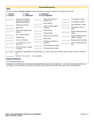 DSHS Form 10-592 Comprehensive Functional Assessment of Direct Care Independent Living Skills - Washington, Page 8