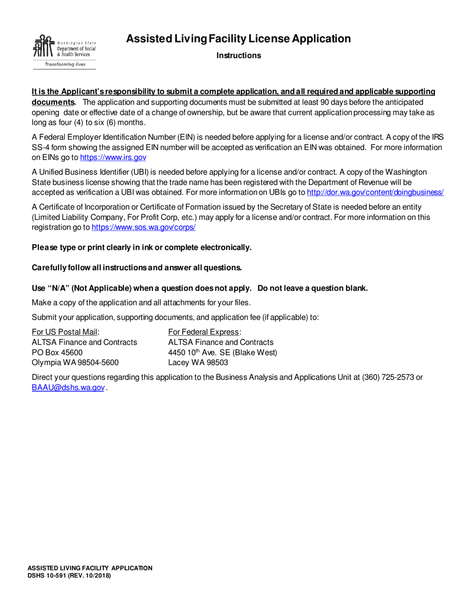 DSHS Form 10-591 - Fill Out, Sign Online and Download Printable PDF ...