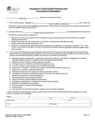 DSHS Form 10-591 Assisted Living Facility License Application - Washington, Page 16