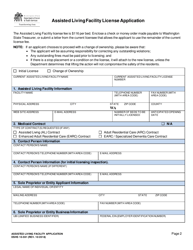 DSHS Form 10-591 Assisted Living Facility License Application - Washington, Page 3