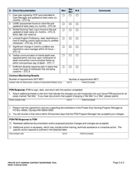 DSHS Form 10-650 Private Duty Nursing Contract Monitoring Tool - Washington, Page 2