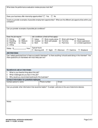 DSHS Form 11-119 Informational Interview Worksheet - Washington, Page 2
