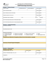 DSHS Form 13-920 Ocrp Discharge Summary - Washington