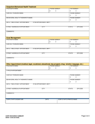 DSHS Form 13-920 Ocrp Discharge Summary - Washington, Page 2