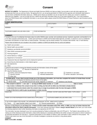 DSHS Form 14-012 Consent - Washington