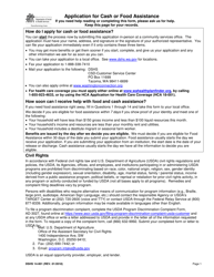 Form 14-001 Application for Cash or Food Assistance - Washington