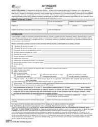 DSHS Formulario 14-012 Autorizacion - Washington (Spanish)
