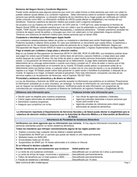DSHS Formulario 14-078 Revision De Elegibilidad - Washington (Spanish), Page 2