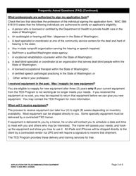 DSHS Form 14-264 Application for Telecommunication Equipment - Washington, Page 3