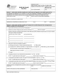 Document preview: DSHS Form 14-438 Stop Work - Washington (French)