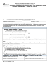 Document preview: DSHS Formulario 15-483 Notificacion Sobre La Solicitud De Aumentar El Limite De La Semana Laboral - Washington (Spanish)