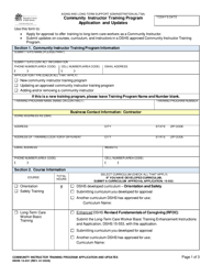 DSHS Form 15-551 Community Instructor Training Program Application and Updates - Washington
