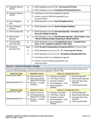 DSHS Form 15-551 Community Instructor Training Program Application and Updates - Washington, Page 2
