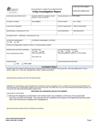DSHS Form 16-202 5-day Investigation Report - Washington