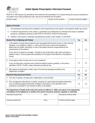 Document preview: DSHS Form 27-188 Initial Opiate Prescription Informed Consent - Washington
