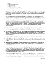 Form SS-4270 Articles of Organization Limited Liability Company - Tennessee, Page 2