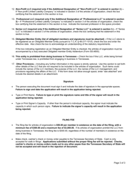 Form SS-4270 Articles of Organization Limited Liability Company - Tennessee, Page 3