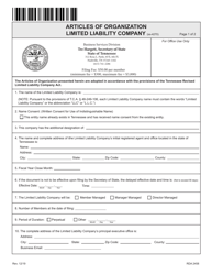 Form SS-4270 Articles of Organization Limited Liability Company - Tennessee, Page 4