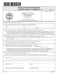 Form SS-4270 Articles of Organization Limited Liability Company - Tennessee, Page 5