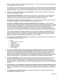 Form SS-4432 Application for Certificate of Authority Nonprofit Corporation - Tennessee, Page 2
