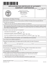 Form SS-4432 Application for Certificate of Authority Nonprofit Corporation - Tennessee, Page 4