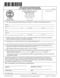 Form SS-4473 Application for Registration of Foreign Limited Partnership - South Dakota, Page 5