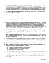 Form SS-4418 Charter Nonprofit Corporation - Tennessee, Page 2