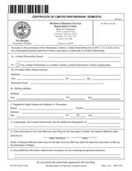 Form SS-4470 Certificate of Limited Partnership - Domestic - Tennessee, Page 3