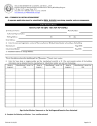 TDLR Form IHB151 Commercial Installation Permit Application - Texas, Page 3