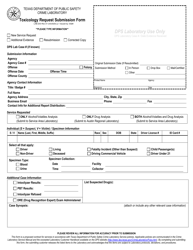 Document preview: Form LAB-203 Toxicology Request Submission Form - Texas